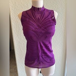 INC International Concepts Vibrant Purple Mock Neck Blouse. New with tags.